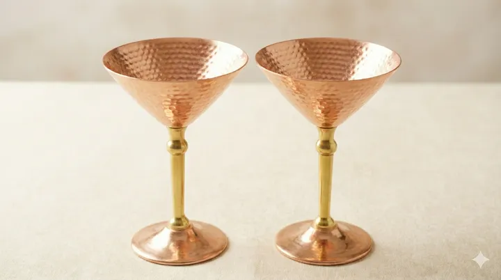 Martini Glass - Copper - Hammered Finish - Viviana London Martini Glass - Copper - Hammered Finish - handcrafted Copper bestseller from the Viviana London artisan collection